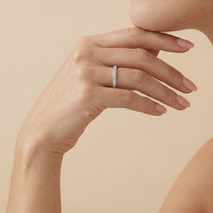 Bright cubic zirconia silver ring