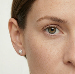 Boucles d'oreilles en argent avec perle et zirconium cubique