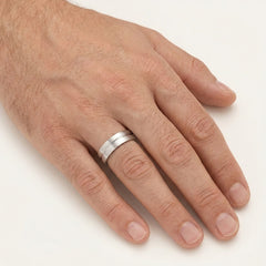 Weißgold-Trauringe mit polierter Mitte