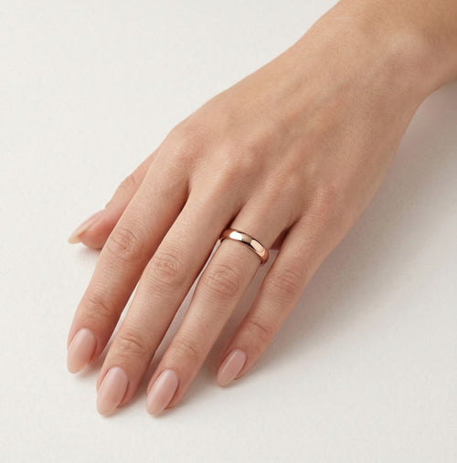 Anillo de boda fino en oro rosa