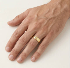 Bague de mariage élégante en or jaune avec pierres optionnelles