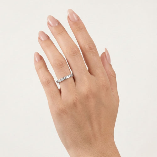 Lesklý tlustý snubní prsten z bílého zlata