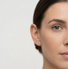 Boucles d’oreilles cercle en or jaune avec zircone cubique