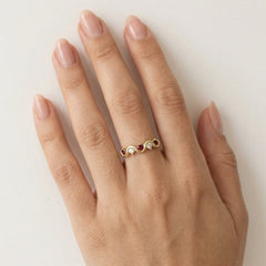 Eleganter Granat- und Zirkonia-Goldring