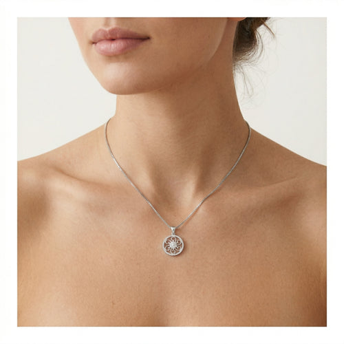 Spiral flower pendant