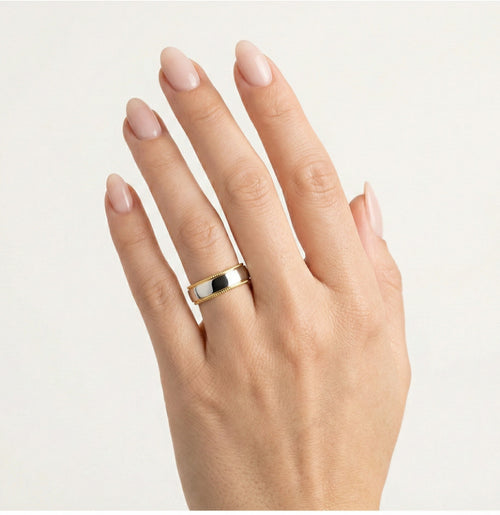 Gelb- und Weißgold-Eheringe