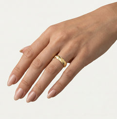 Bague de mariage en or jaune mat