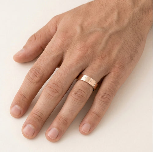 Snubní prsteny z růžového zlata s křížem