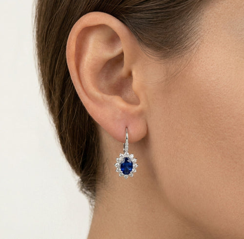 Pendientes de zafiro y diamantes