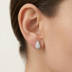 Stříbrné kubické zirkony ve tvaru slzy