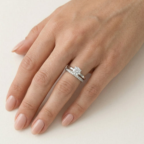 Doppelter Silberring für Damen