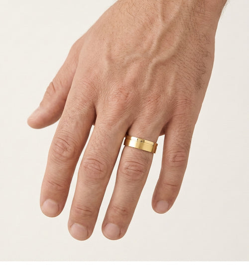 Alliances massives en or jaune combiné