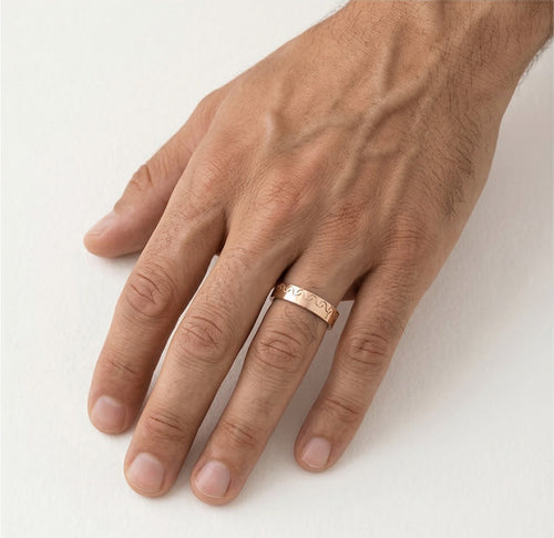 Alliance de mariage solitaire en or rose