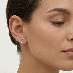 Boucles d'oreilles puces chat en argent