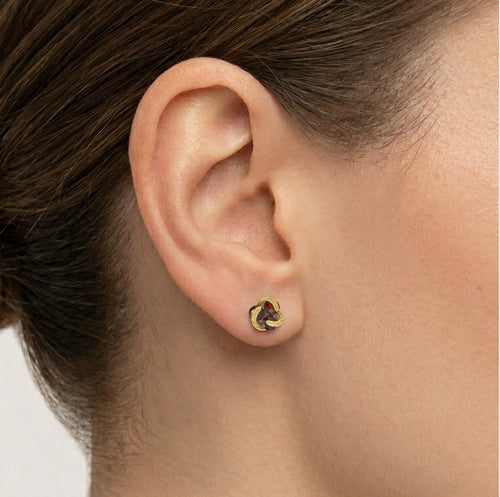 Boucles d’oreilles Trio Céleste Dansant en Grenat