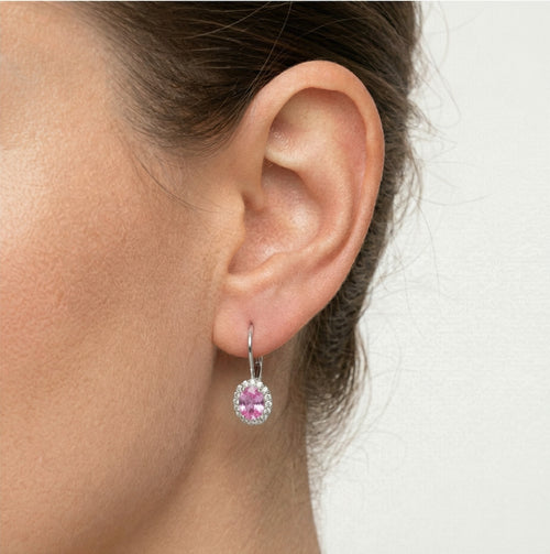 Boucles d’oreilles en quartz rose doux