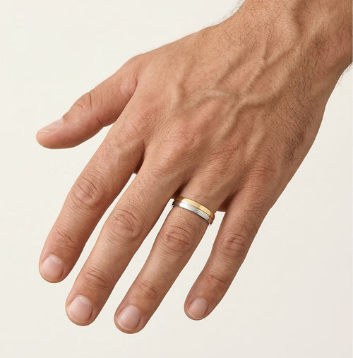 Bagues de mariage en or double sertissage canal