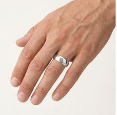 Classic wide white gold wedding ring