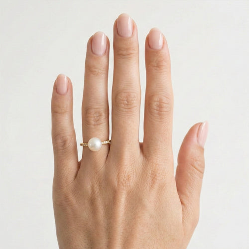 Zlatý perlový prsten