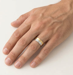 Halb Gelb- und Weißgold Ehering