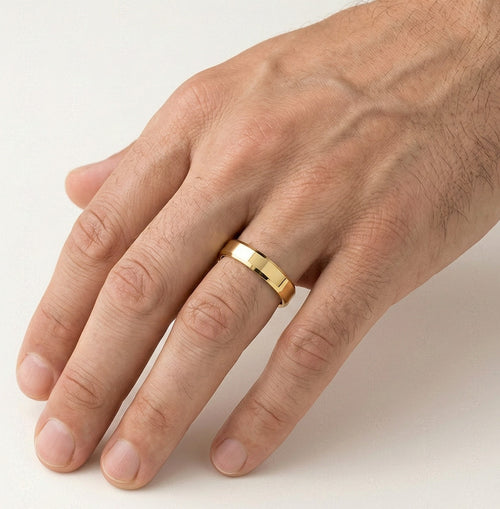 **Bague de mariage carrée unique en or**