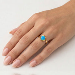 Unique blue opal ring