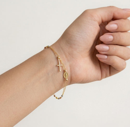 Bracelet de chapelet tricolore