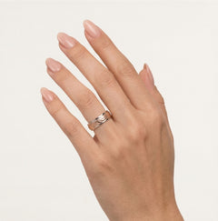 Bague de mariage en or blanc et rose