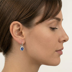 Saphir- und Diamant-Ohrstecker