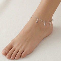 Floral charm ankle bracelet