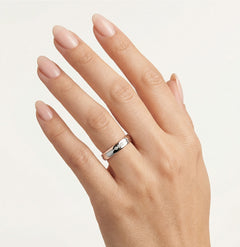 Bague de mariage en or rose et or blanc