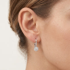 Sparkling white diamond earrings
