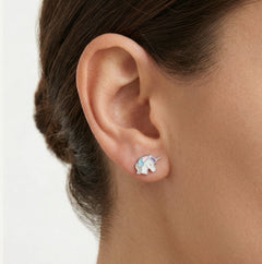 Boucles d’oreilles puces licorne en argent sterling