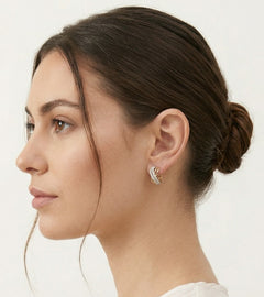 Dreifarbige Diamant-Ohrringe