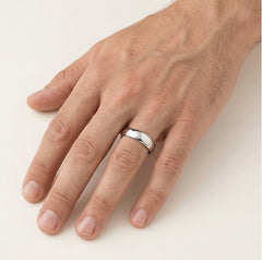 Thick classic white gold wedding ring