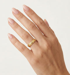 Bague de mariage élégante en or jaune mat