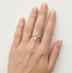 Yellow gold and diamond  snake ring