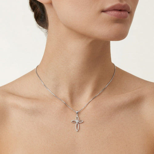 Infinity cubic zirconia cross