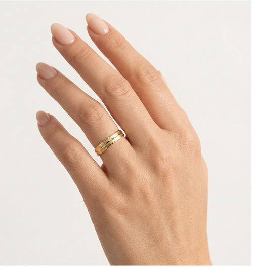 Alliance de mariage en or jaune originale