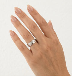 Bague de mariage en or rose et blanc