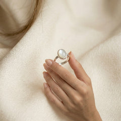 Bague en nacre et or blanc