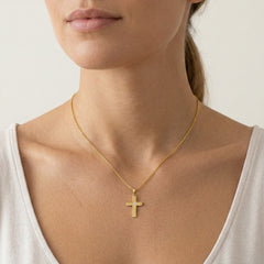 Yellow gold diamond cross pendant