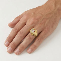 Gold tiger head ring