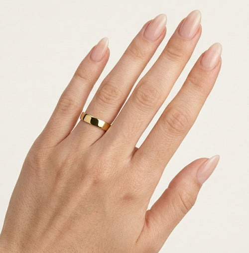 Anillo de boda ligero de 4 mm en oro amarillo