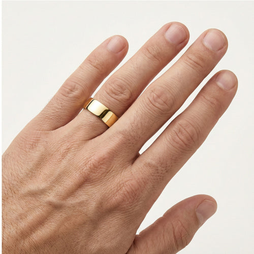 Anillo de boda ligero de 6 mm en oro amarillo