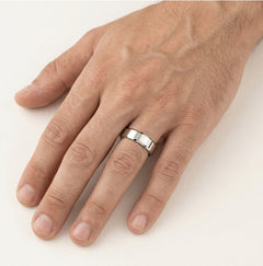 Alliance solitaire en or blanc