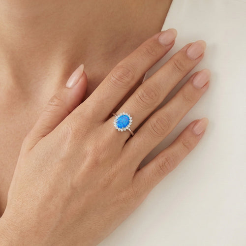 Königlicher blauer Opal-Ring