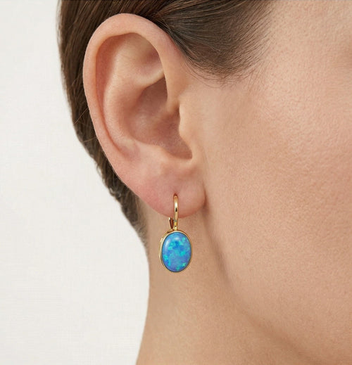 Jednoduché visací opálové náušnice