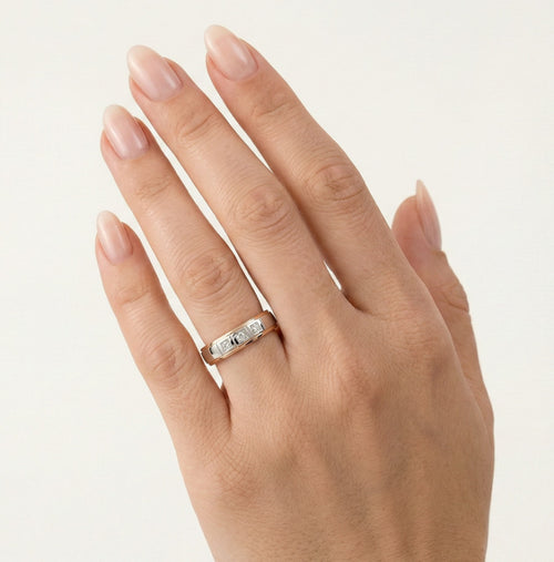 Alliances élégantes bicolores en or