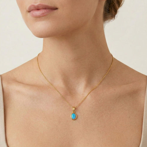 Klasický přívěsek modrý opál